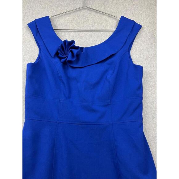 Calvin Klein Sheath Dress Womens 10 Cobalt Blue Career Office Sophisticated - Picture 2 of 15